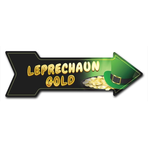 Signmission Leprechaun Gold Arrow Decal Funny Home Decor 18in Wide D-A-999777 - main
